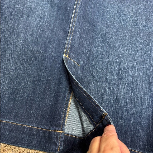 Talbots Dark Blue Wash Midi Denim Skirt, 10 - Picture 6 of 7